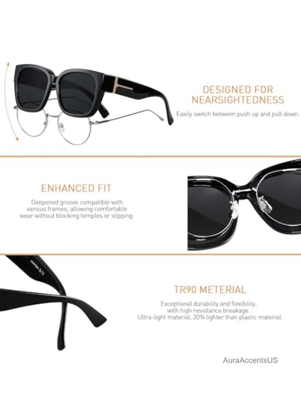 Polarized Fit Over Glasses Sunglasses Oversized Square UV400 TR90